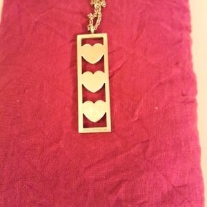 Tiffany 3 heart stencil pendant and chain